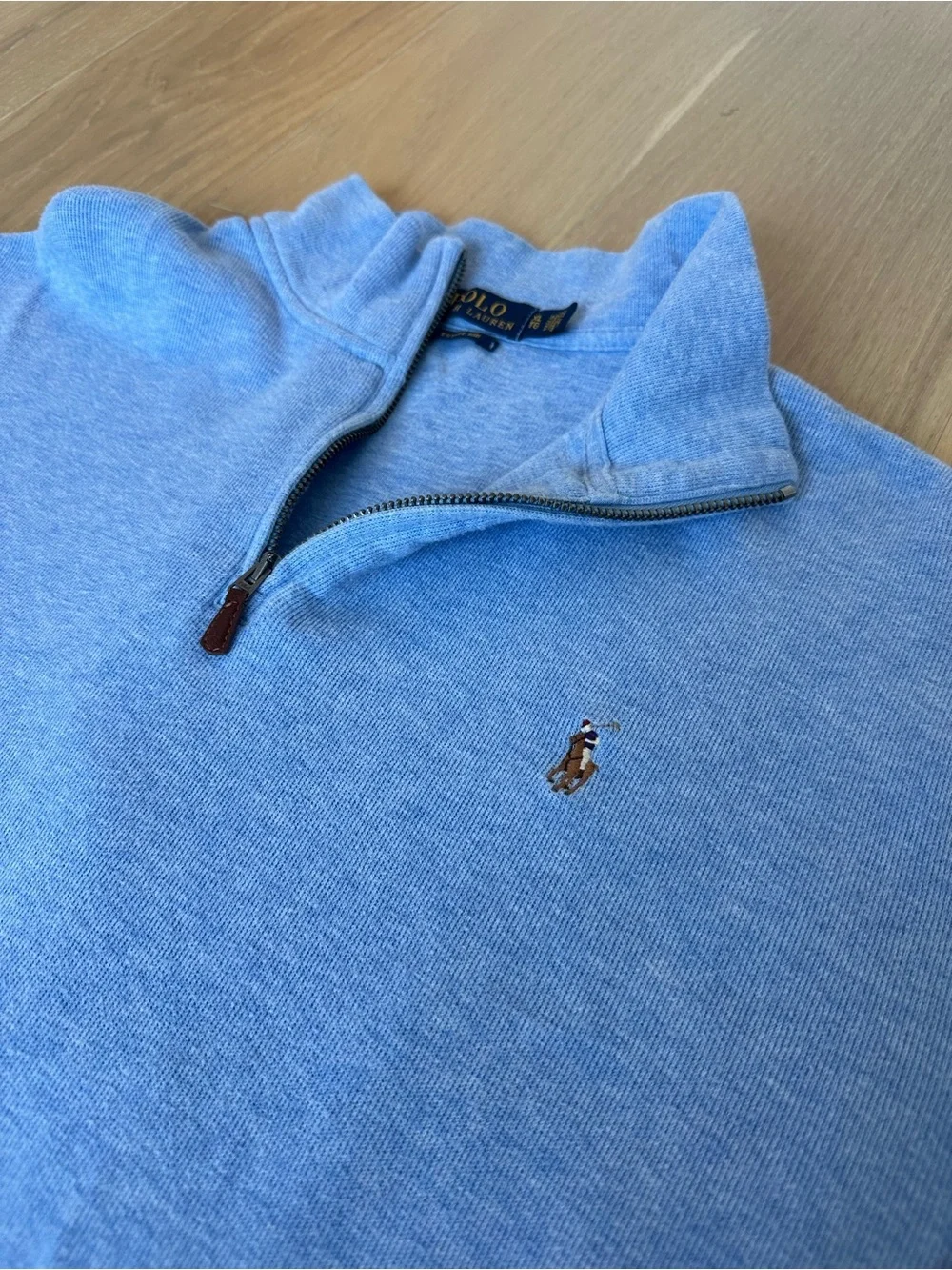 Polo Ralph Lauren Pullover Quarter Zip Jacket Men’s Size XL Blue Equestrian Prep